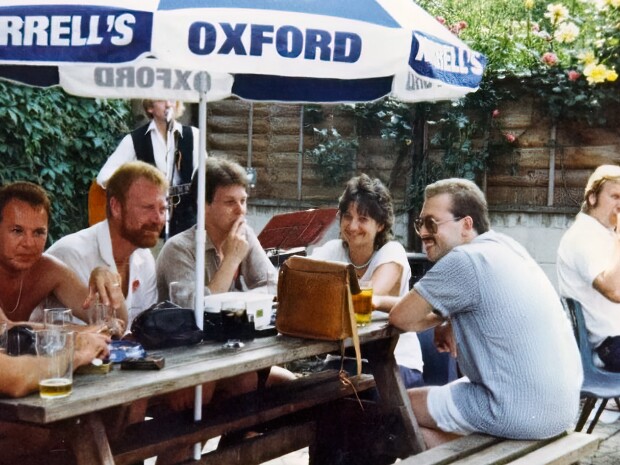 Last Days 1986 Farewell drinks and party at 'The Carps' - Ian's Oxford Exam.